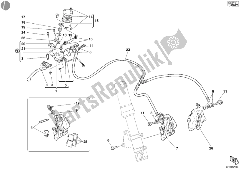 Todas las partes para Sistema De Freno Delantero de Ducati Superbike 998 Final Edition 2004
